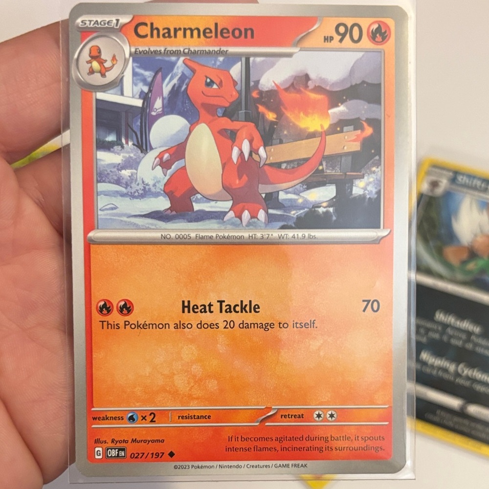 Pokemon Charmeleon Card - Red and Orange